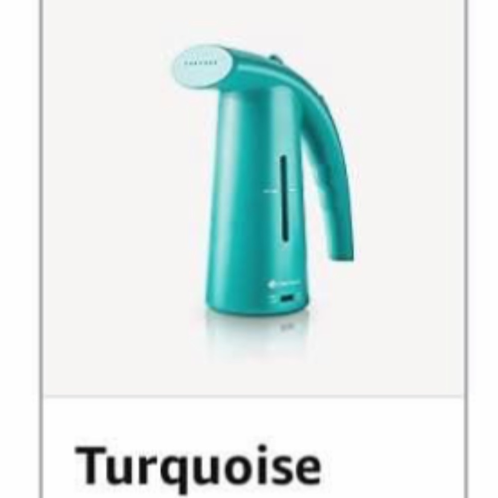 Turquoise Steam & go portable steamer.